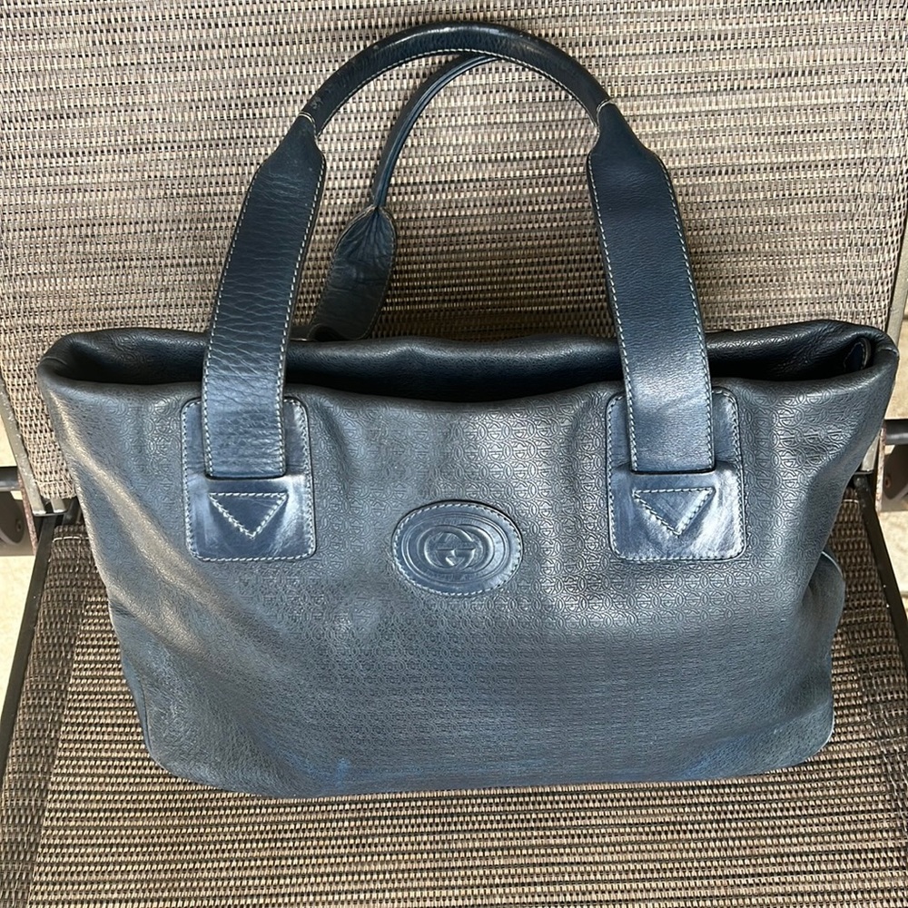 Gucci Blue Leather Handbag